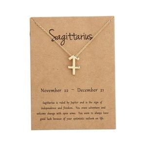 ♐Sagittarius Zodiac Sign Gold Necklace♐